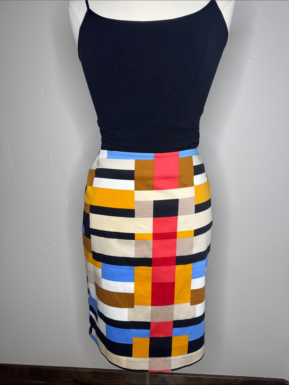 New York & Company Multicolor Geometric Pencil Skirt